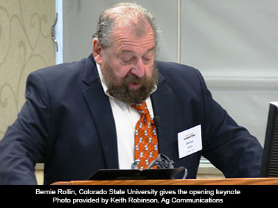 Bernie Rollin, Colorado State University gives the opening keynote