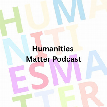 Humanities matter logo featuring multiple colored letters spelling out the words humanities matter