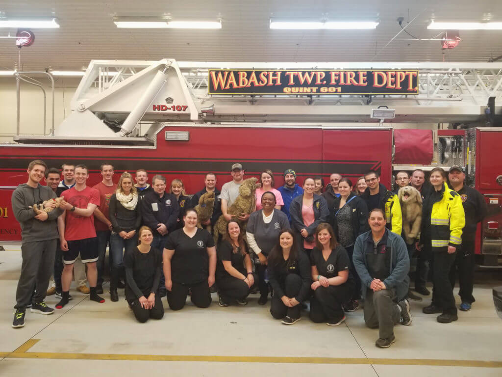 Veterinary Teaching Hospital Animal Emergency Service team with Wabash Township Fire Department on CPR for canine and feline pets