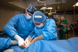 Photo of student using electrosurgical unit