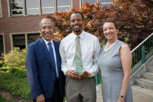 Dr. Henry Green pictured with Dean Reed and Dr. Christine Jenkins of Zoetis