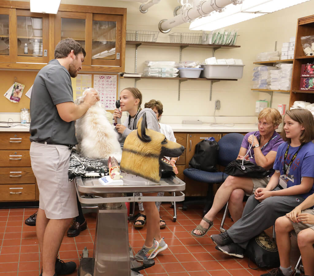 Grandparent University participants pictured at veterinary session