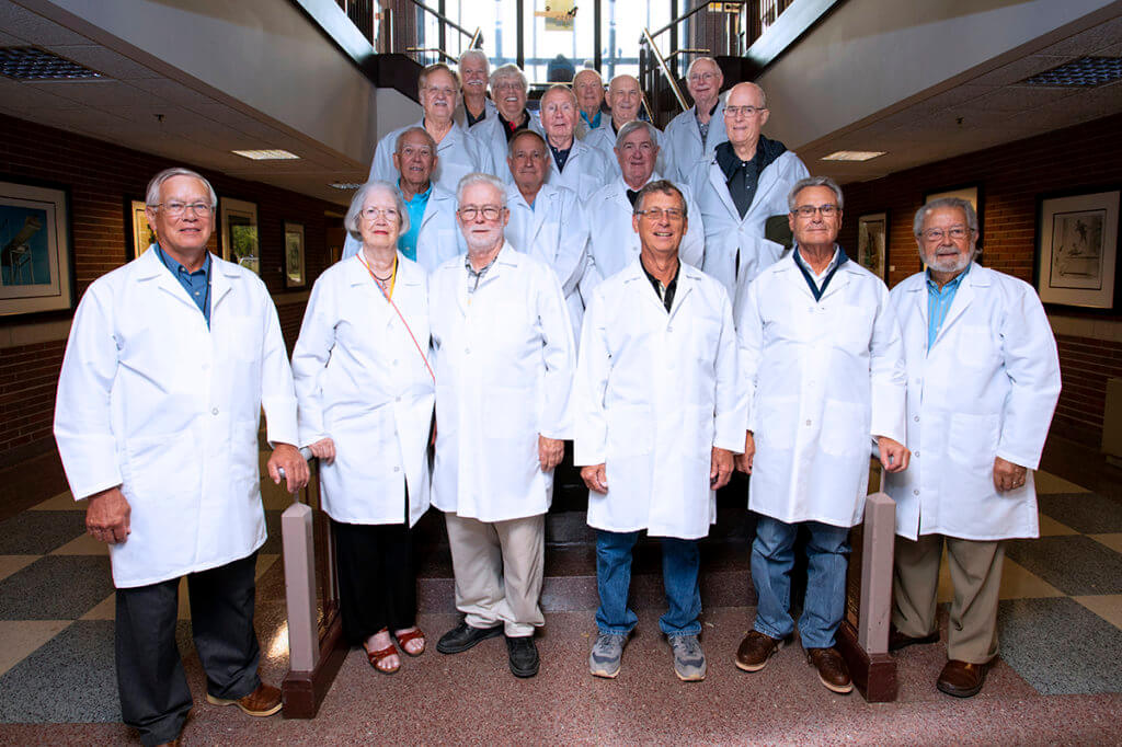 Members from the PVM Class of 1968 pictured in Lynn Hall