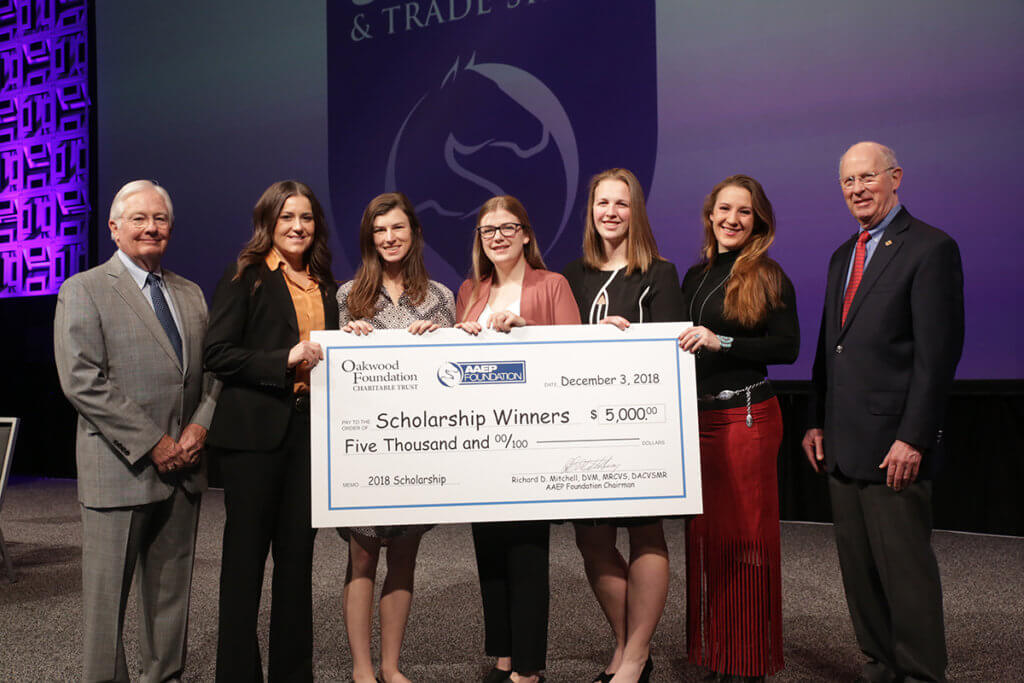 Abbie Haffner pictured with fellow scholarship recipients at AAEP