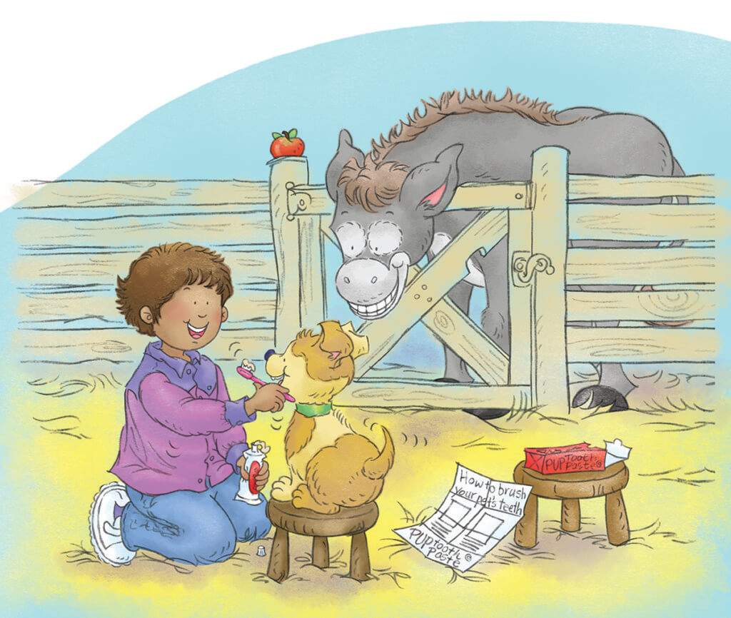 illustration from the Donkeys Need Dentists, Too! book