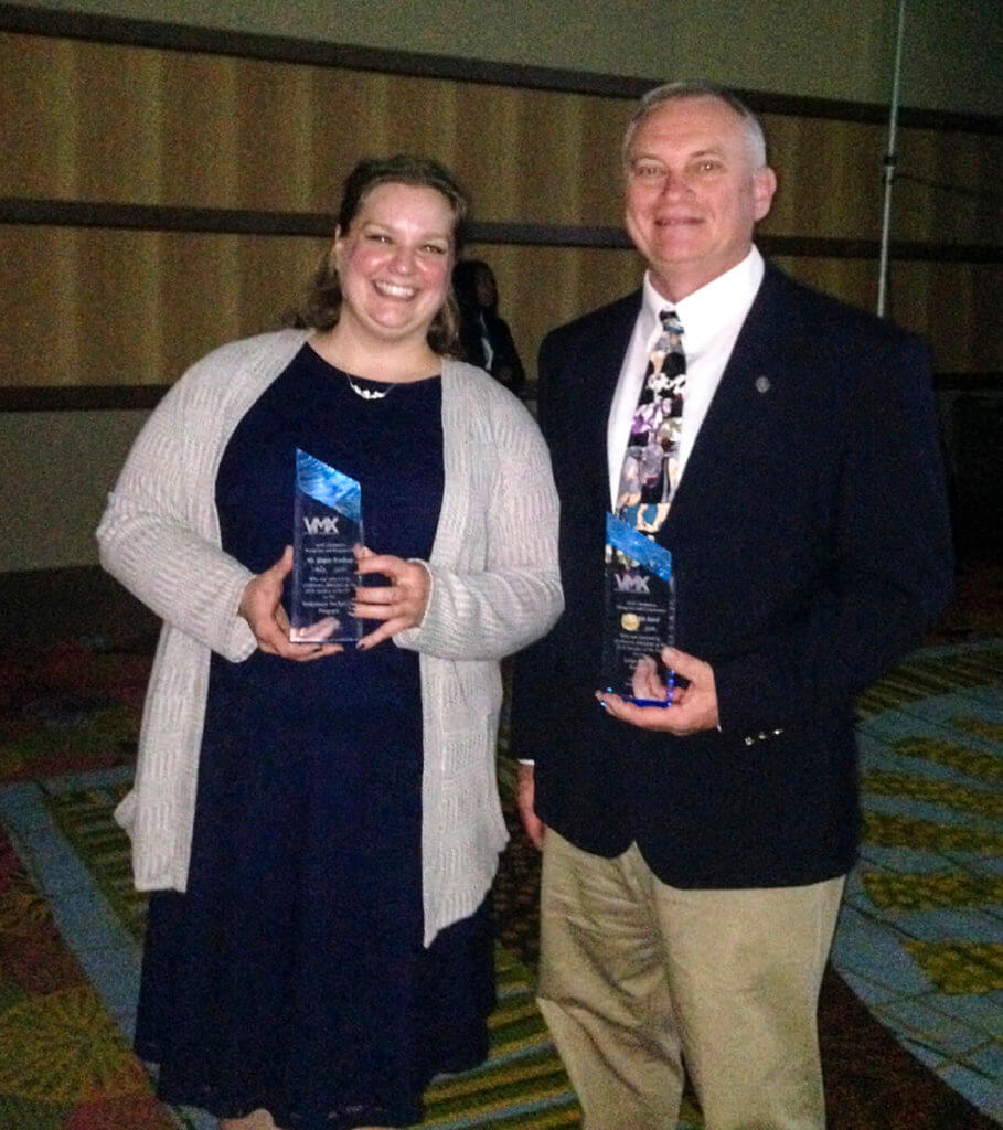 Megan Brashears and Dr. Nickie Baird pictured with VMX Speaker of the Year Awards