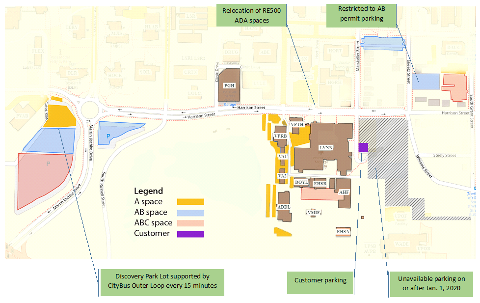 Purdue C Parking Map Parking Information Released In Anticipation Of New Building Construction |  Purdue University College Of Veterinary Medicine