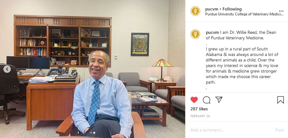 Dean Reed chats in his office in Lynn Hall