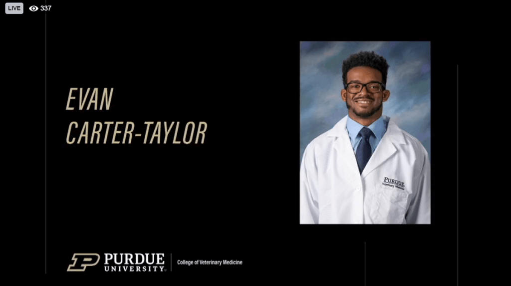 Evan Carter-Taylor is pictured wearing his white coat