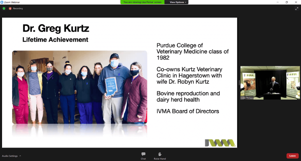 screen shot of virtual awards presentation