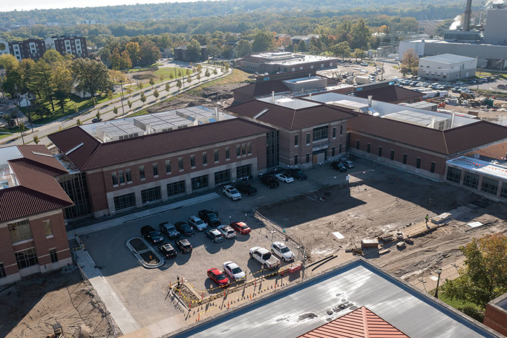 construction in progress photo of the Small Animal Hospital expansion