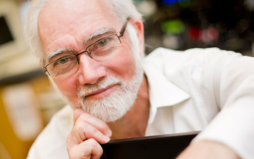 Dr. Robinson pictured in his lab