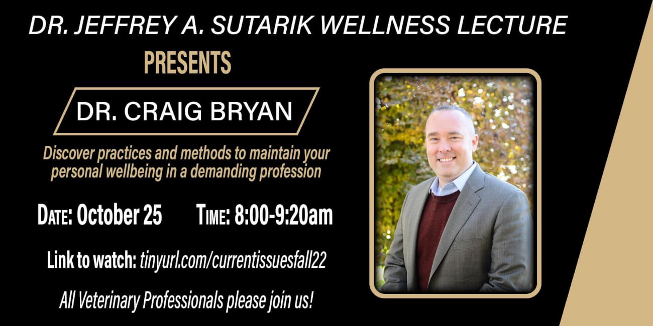 Maintaining Personal Wellbeing is Focus of Dr. Jeffrey A. Sutarik Wellness Lecture October 25 - Purdue University