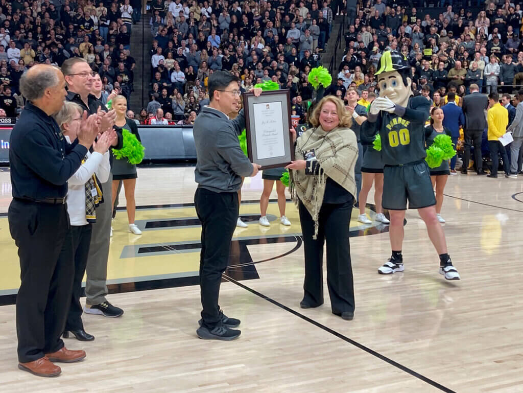 Purdue Veterinary Medicine Donor Honored at Purdue Men’s Basketball Game