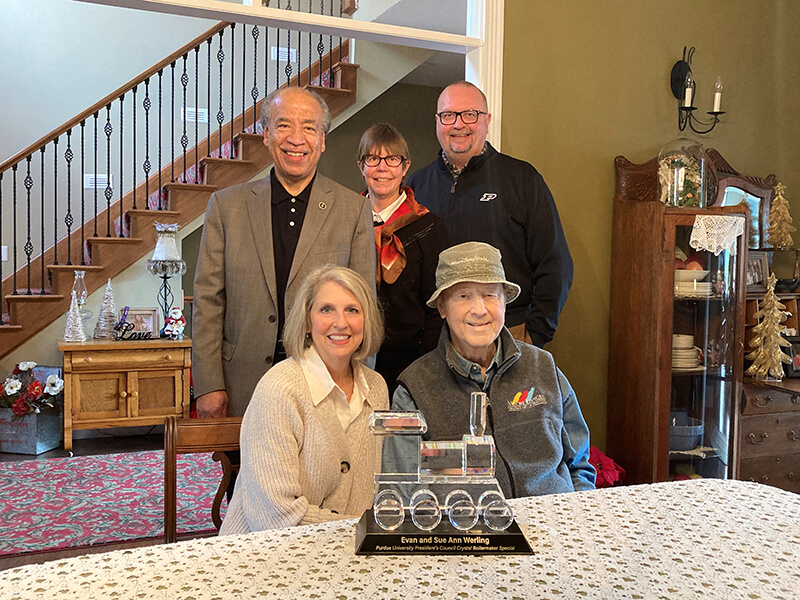 The group is pictured together in the Werling's home