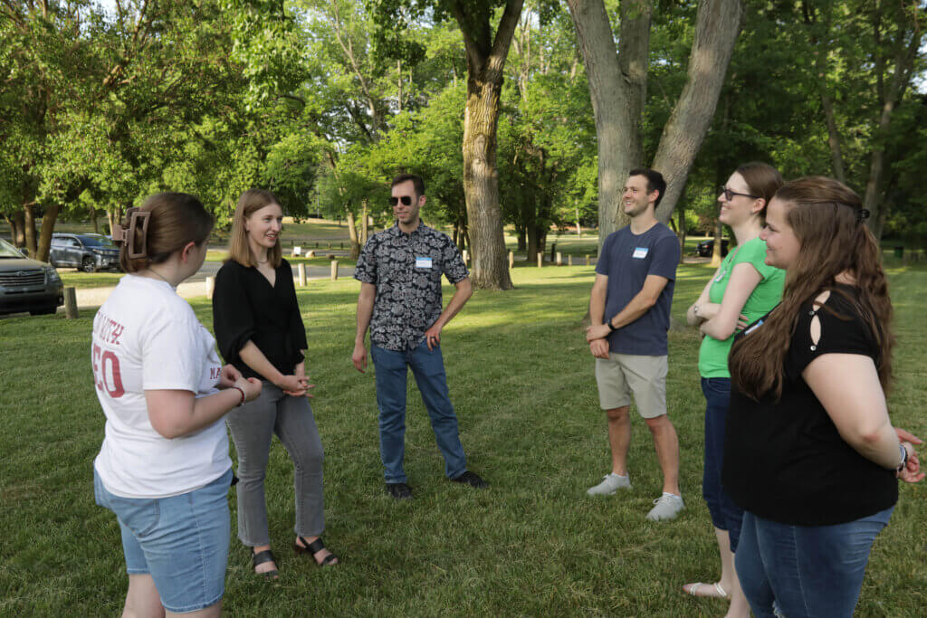 Besides getting a great picnic dinner, the summer veterinary research scholars enjoyed opportunities to socialize.