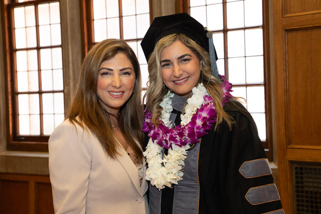 DVM graduate Diana Ardjmand and her mom shared in the special meaning of the Mother’s Day Graduation Celebration.
