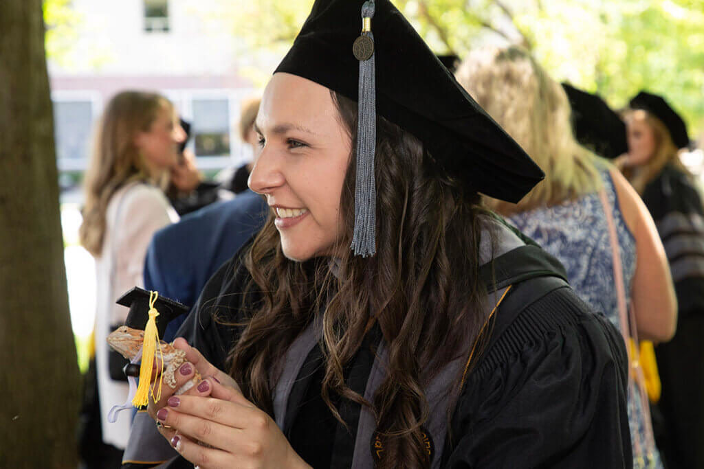 Even an exotic pet got in on the commencement celebration.