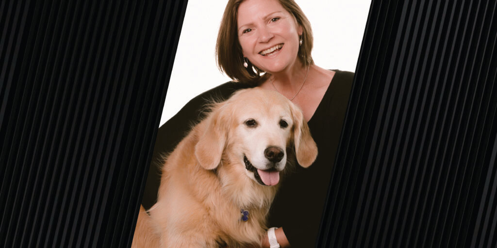 Marejka Shaevitz, DVM, DACVIM, with her canine companion “Banana.”