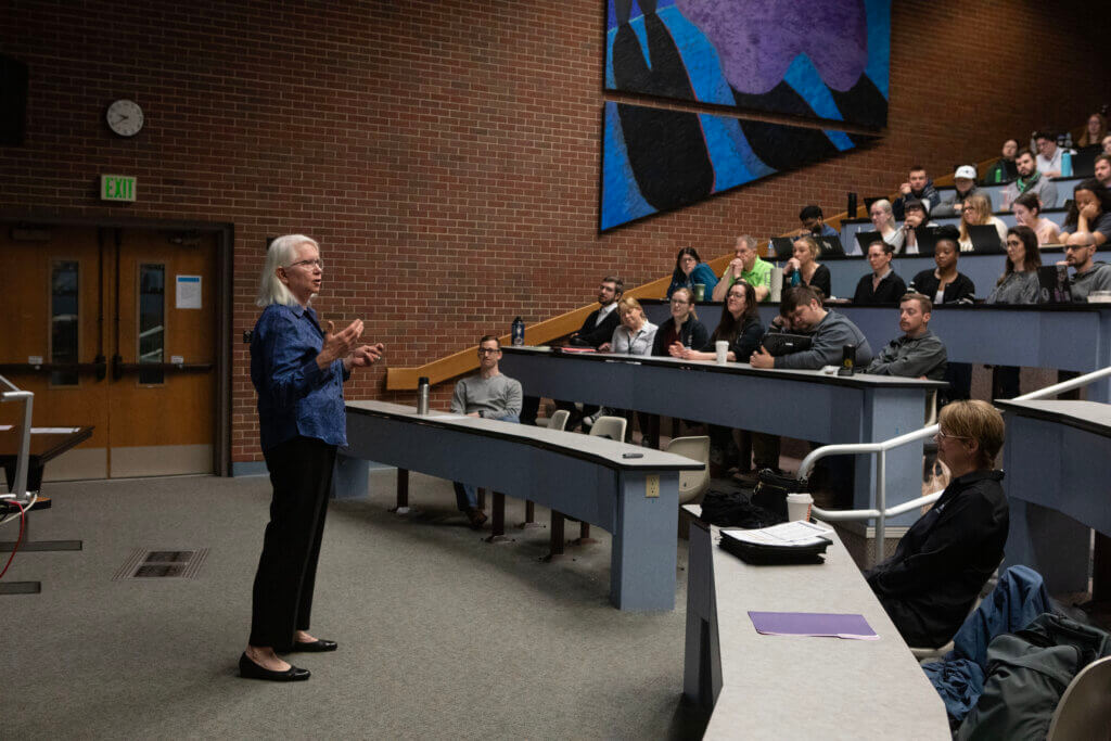 Dr. Amelia Woolums, a Purdue Veterinary Medicine alumna who holds a named endowed professorship in Beef Cattle Health and Reproduction at Mississippi State University’s College of Veterinary Medicine, gave the PVM Research Day Keynote presentation.