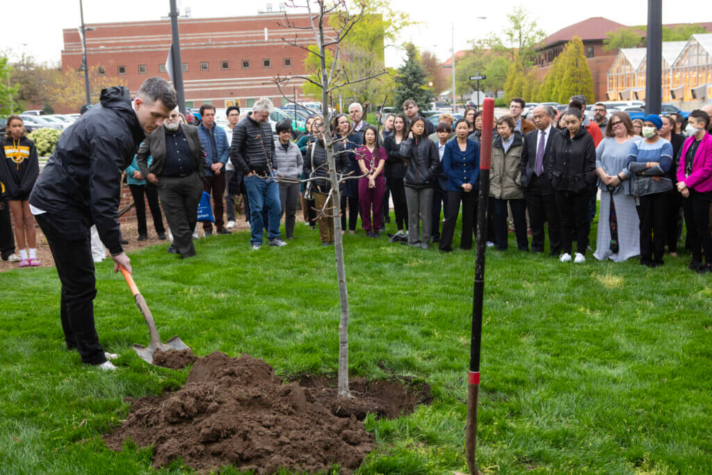 One of the ceremony participants was Graduate Research Assistant Tim Arlowe, who spoke on behalf of all of Dr. Main’s current and former graduate students.