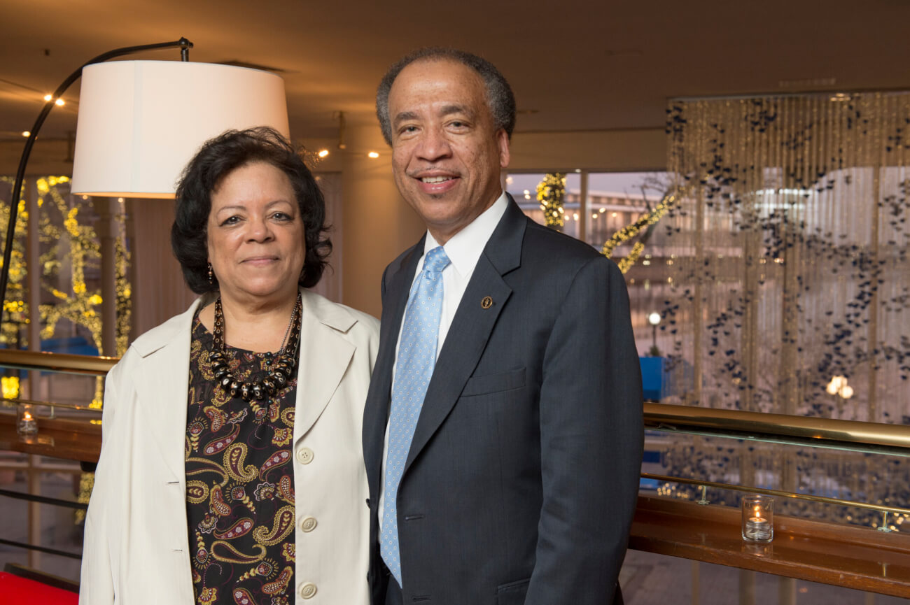 Dr. Doris Hughes-Moore, a member of the Purdue DVM Class of 1973, and Dr. Willie Reed, now Purdue Veterinary Medicine Dean Emeritus, were able to connect at an alumni gathering several years ago in Washington D.C.