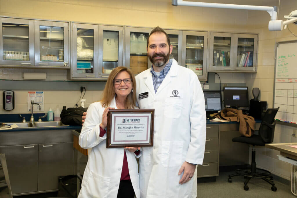 Dr. Shaevitz with her mentor, Dr. Chris Fulkerson, upon completion of her Purdue medical oncology residency in 2020.