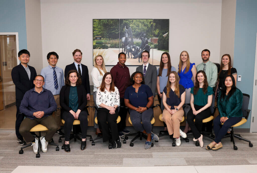 New VCS and CPB clinical residents – (Front Row, left-right): Dr. Alejandro Vargas, Dr. Vanessa Passenegg, Dr. Alison Vancouver, Dr. Kaitlyn Coleman, Dr. Stephanie Brooks, Dr. Catherine Fiset, and Dr. Laura Tran; (Back Row, left-right): Dr. Yasumasa Iimori, Dr. Kosuke Kinoshita, Dr. Cameron Craig, Dr. Julie McLaughlin, Dr. Bruce Graves, Dr. Zachary Yaufman, Dr. Erin Paul-Stewart, Dr. Megan Riley, Dr. Walker Smith, and Dr. Kristin Reichert.