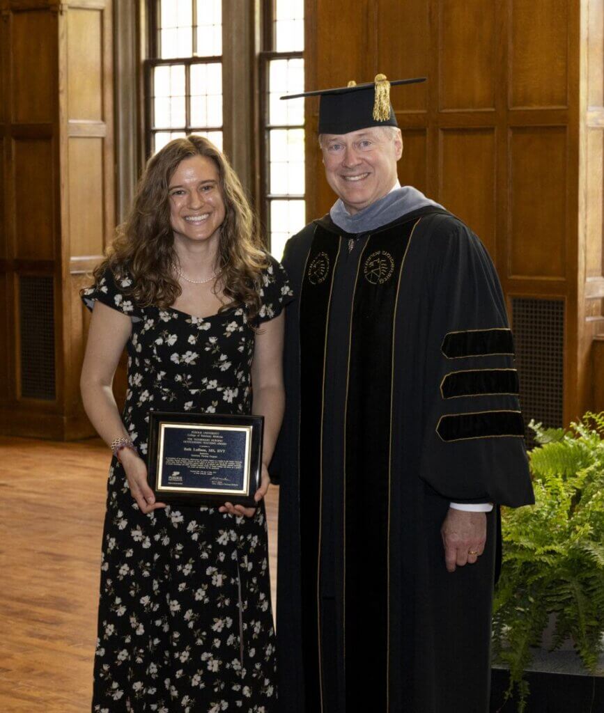 Instructional Technologist Beth Laffoon, MS, RVT, received the Elanco Veterinary Technology Outstanding Teaching Award.