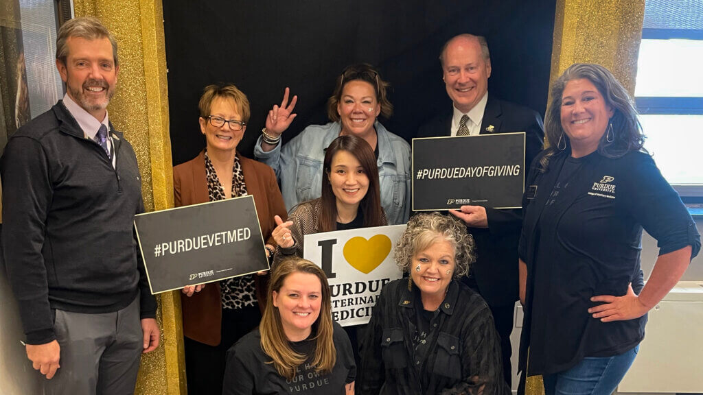 Lynn 1192 served as headquarters for PVM’s Purdue Day of Giving efforts, at one point even hosting a visit by Purdue’s First Lady Kei Hui (center).
