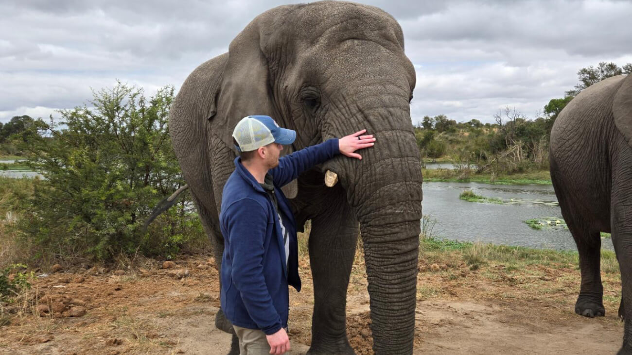 Addison Sheldon in Antelope Park, working as a program leader for Zimbabwe’s first ever pre-matriculation program.