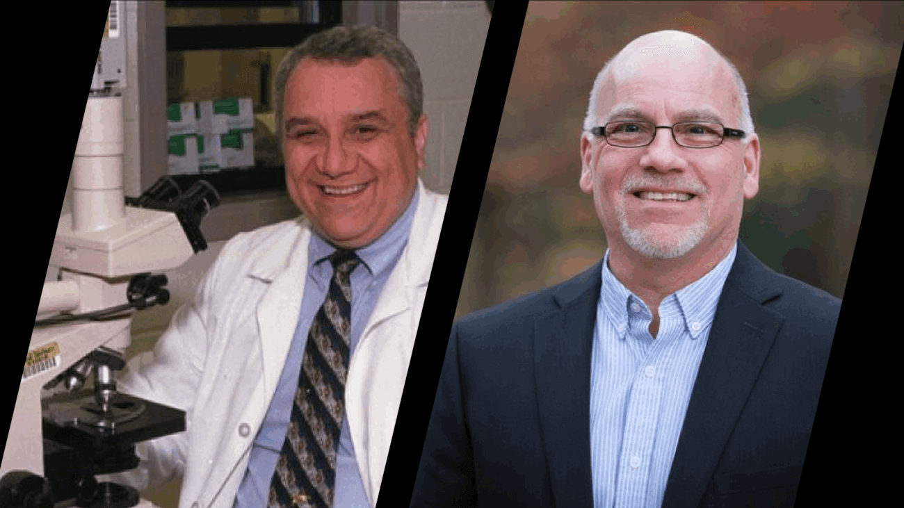 Dr. Dennis DeNicola (left) and Dr. Fred Metzger (Photo by Michael Houtz, Penn State College of Agricultural Science)(right)