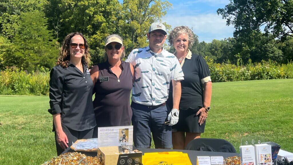 (Left-right) Dr. Kenitra Hendrix, Susan Xioufaridou, Dr. Grant Burcham, and Julia Wickard were among those representing Purdue Veterinary Medicine and the Indiana Animal Disease Diagnostic Laboratory at the annual ISPA Johndrew Memorial Golf Outing September 10.