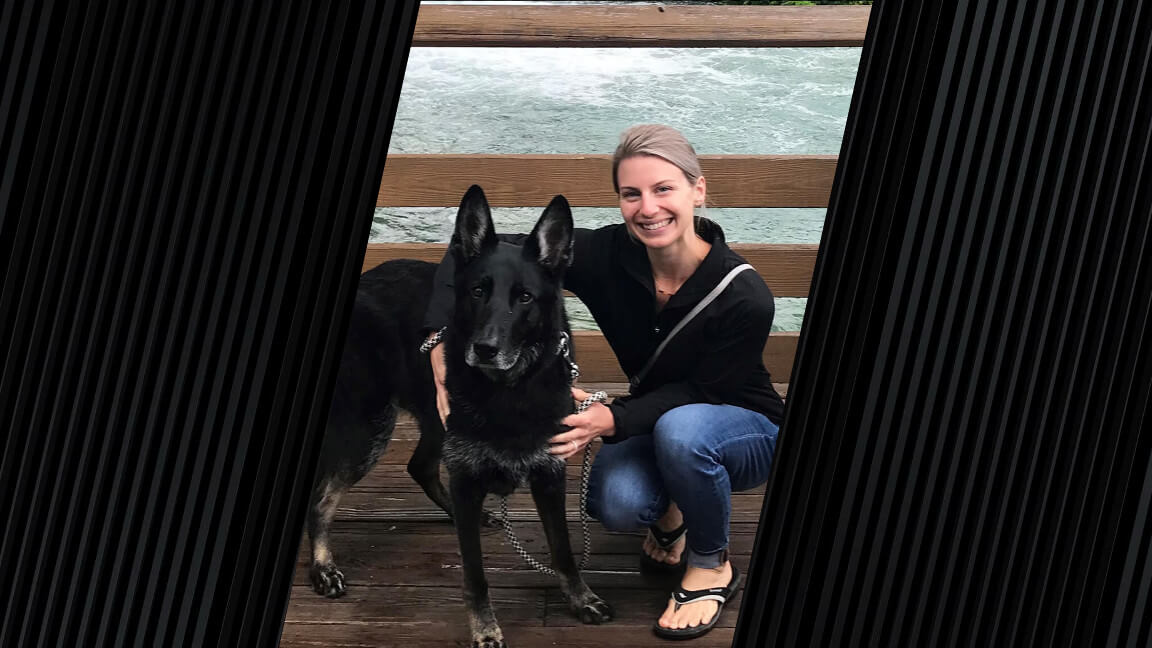 Carissa Burgess and a dog