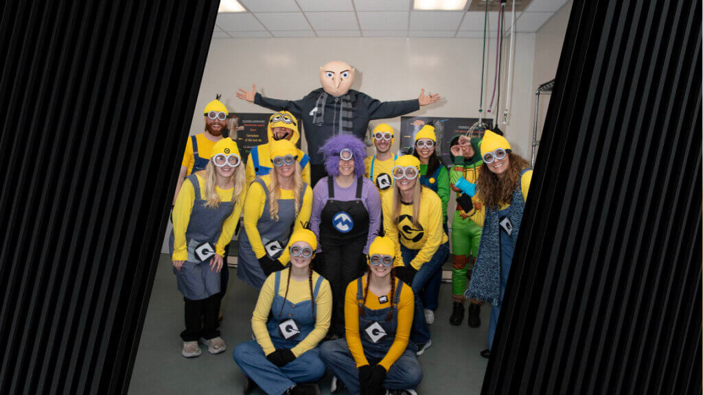Gru and his Minions gathered on Halloween in the Veterinary Hospital’s Diagnostic Imaging Service, looking just like several faculty and staff members.