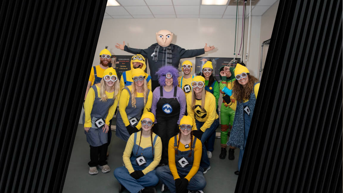 Gru and his Minions gathered on Halloween in the Veterinary Hospital’s Diagnostic Imaging Service, looking just like several faculty and staff members.