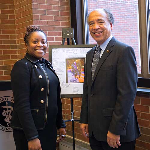 Dean Willie Reed with Dr. Kauline Cipriani at her farewell reception Wednesday, January 24.