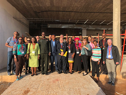 Odalys Torres-Luquis visits the site of the new radiotherapy center along with a selective group of health professionals and Col Dr. Bitega, the director general of Rwanda Military Hospital.