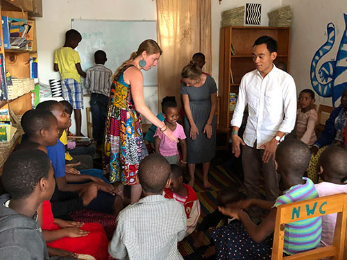 Odalys visits the Nyamirambo Women's Center library where children off from school go to read, sing and dance.