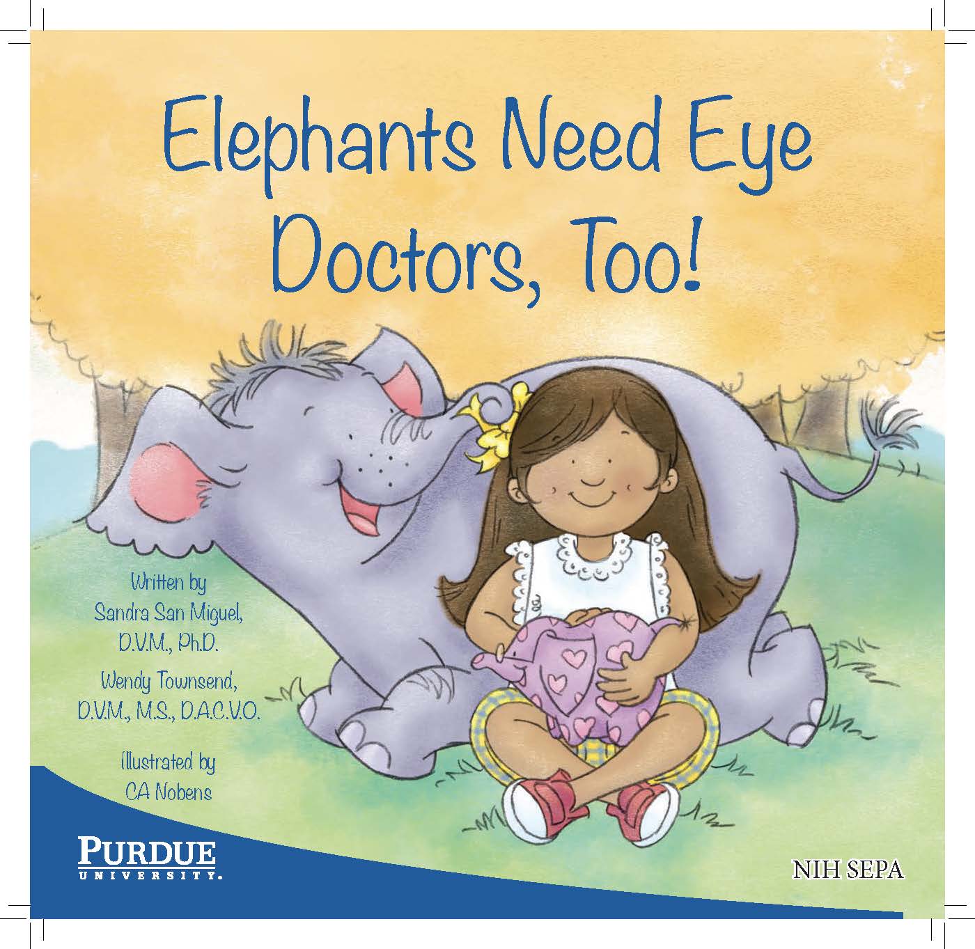 A smiling girl sits with a friendly elephant who hugs her with its trunk.