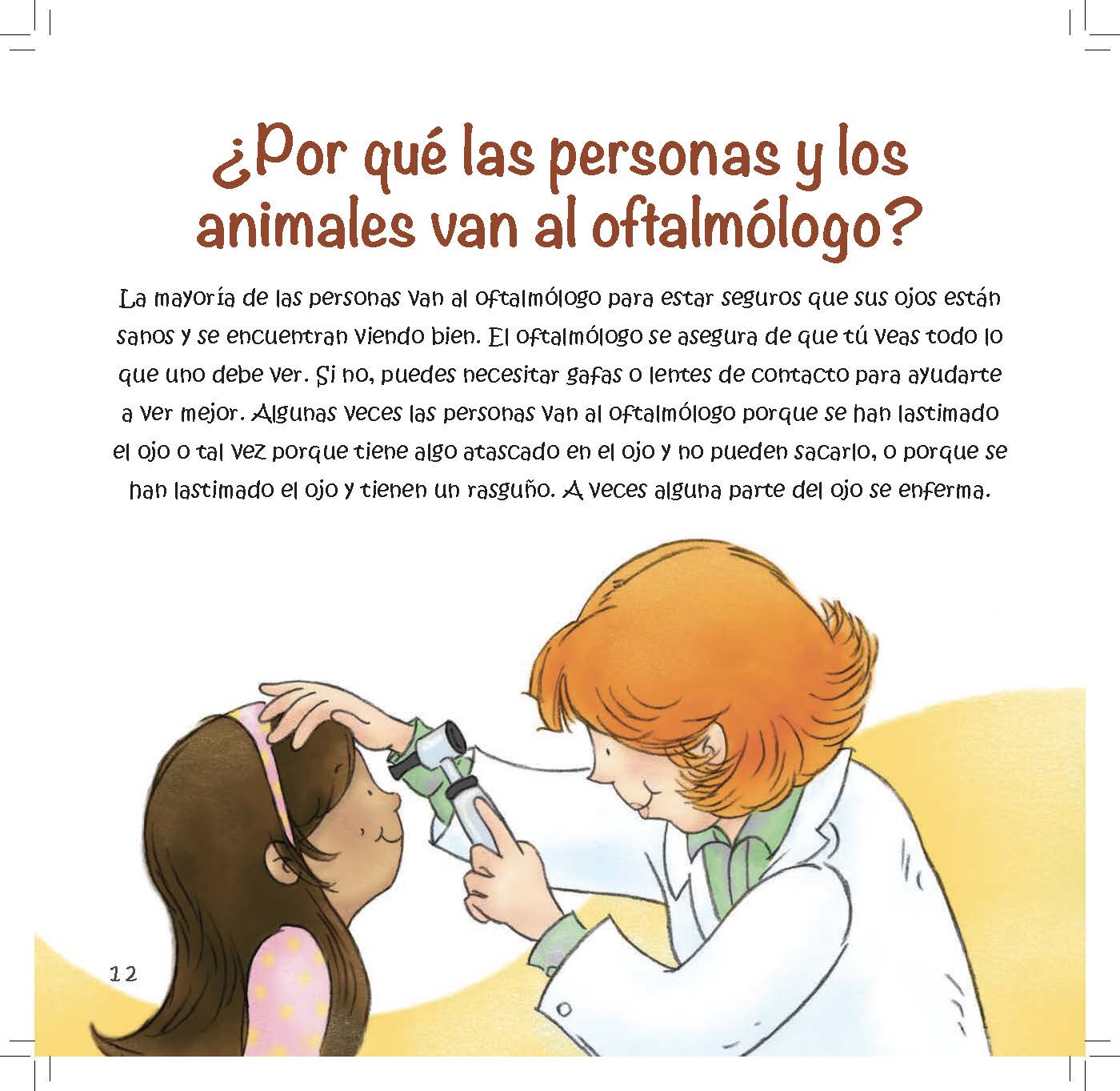 An eye doctor examines a girl’s eye to check for vision problems or injuries.